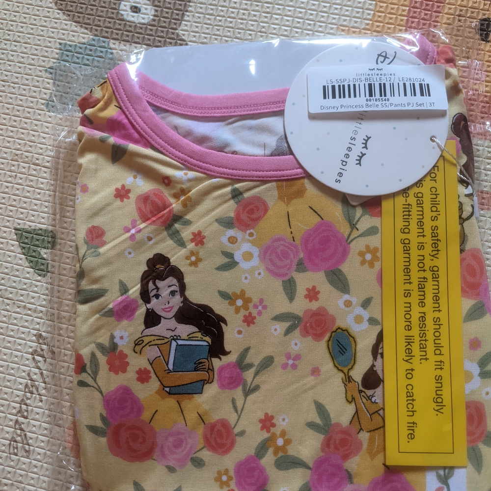 Little Sleepies Yellow and Pink Belle Pajama Set